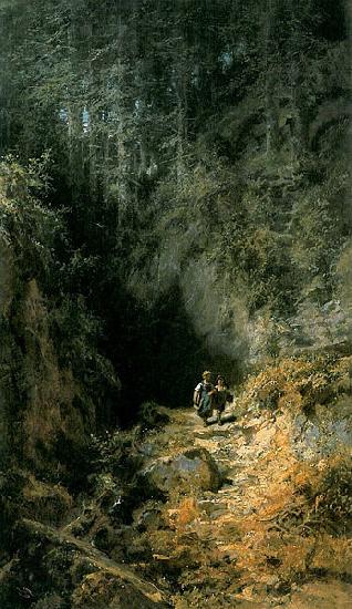 Carl Spitzweg Schulkinder im Wald Norge oil painting art